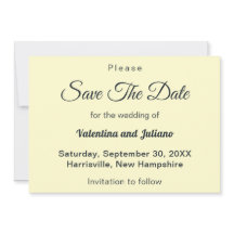 Cream With Slate Typography Wedding Save The Date