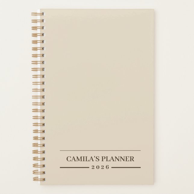 Creamy Beige Planner | Elegant & Personalized  (Devant)