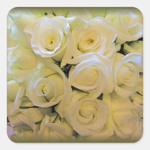 CREAMY WHITE ROSE MARIAGE ENVELOPE SEAL STICKERS