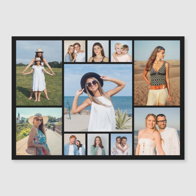 Create Your Own 11 Photo Collage Magnetic Card (Devant)