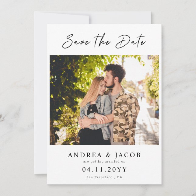 Create Your Own 2 Photo Wedding Save the Date Card (Devant)
