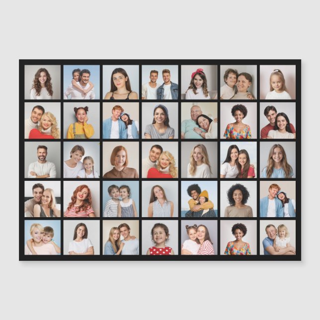 Create Your Own 35 Photo Collage Magnetic Card (Devant)