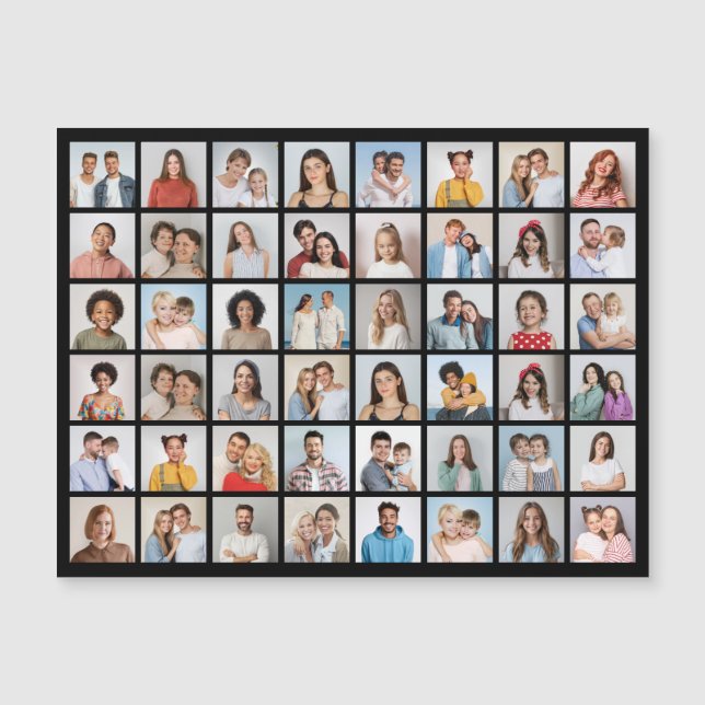 Create Your Own 48 Photo Collage Magnetic Card (Devant)