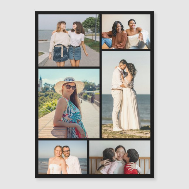 Create Your Own 6 Photo Collage Magnetic Card (Devant)
