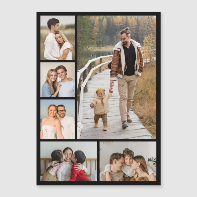 Create Your Own 6 Photo Collage Magnetic Card (Devant)