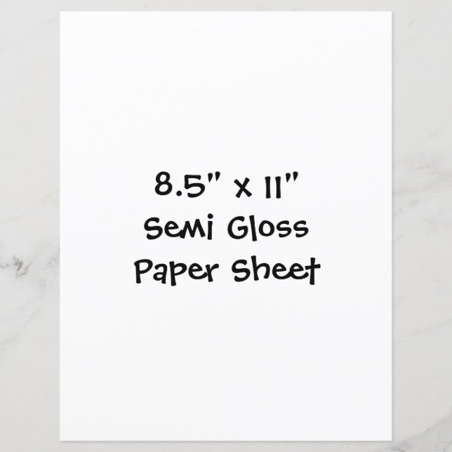 Create Your Own 8.5" x 11" Semi Gloss Paper Sheet (Devant)