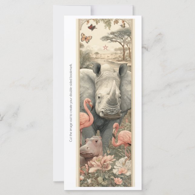 Create Your Own African Animals Bookmark Card (Devant)