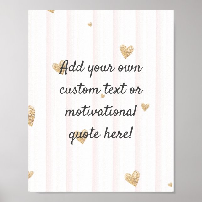 Create Your Own Custom Quote Poster - Gold Hearts (Devant)