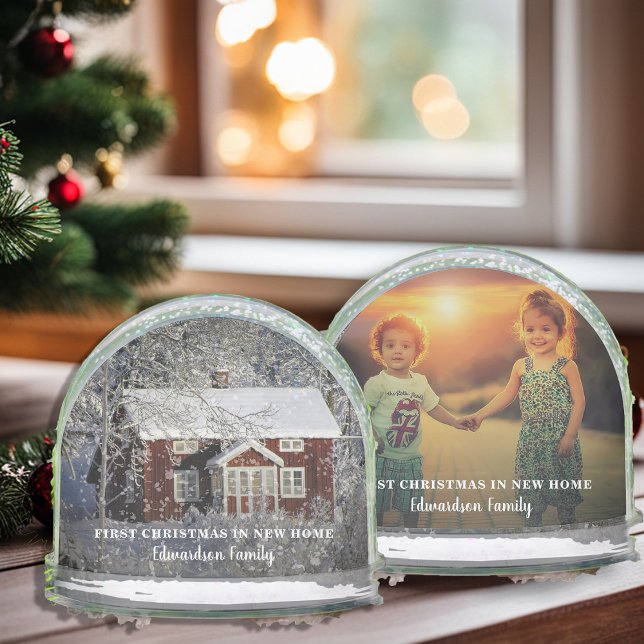 Create your own first christmas in our new home (Create your own first christmas in our new home snow globe. You can add your own photos and name.)