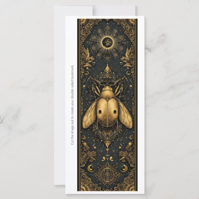 Create Your Own Gold Ladybug Bookmark Card (Devant)