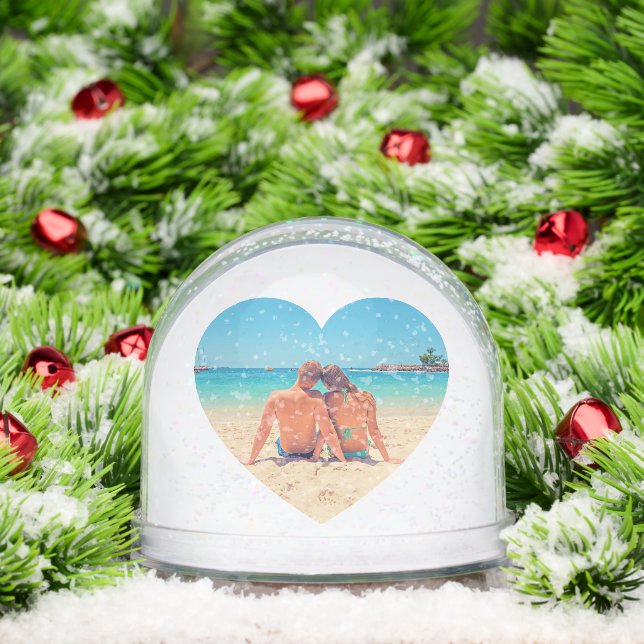 Create Your Own Photo Heart Snow Globe Gift (Noël)