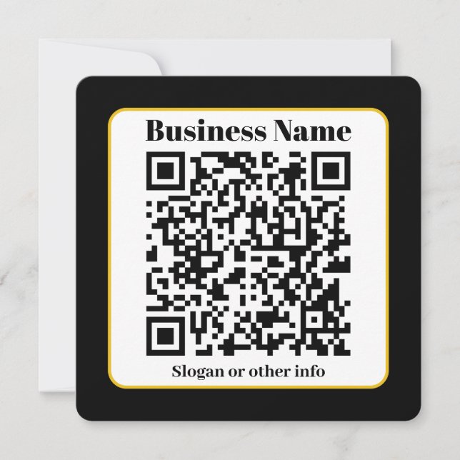 Create Your Own QR Code | Black White Gold Border (Devant)