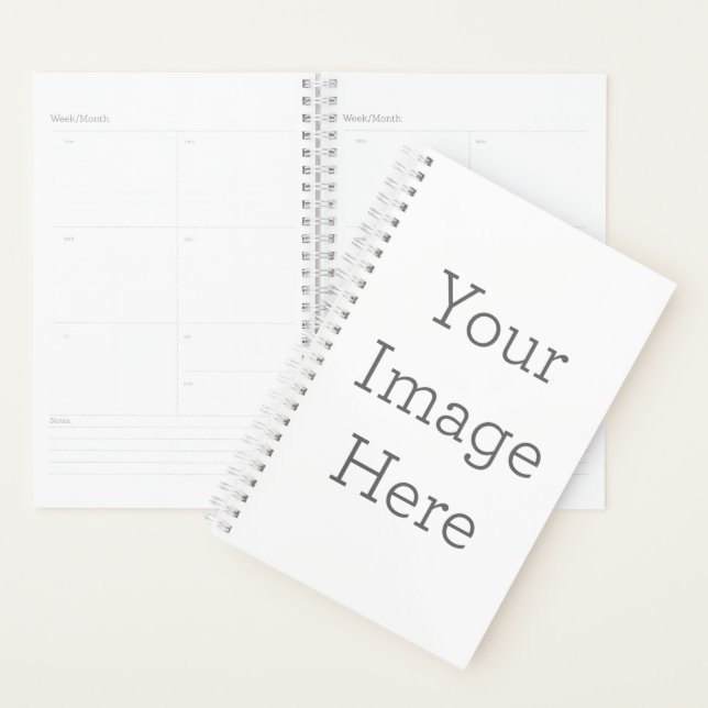 Petite (14 cm x 21,6 cm), Couverture souple Couverture, Blanche Planificateur en spirale (Devant avec enveloppe)