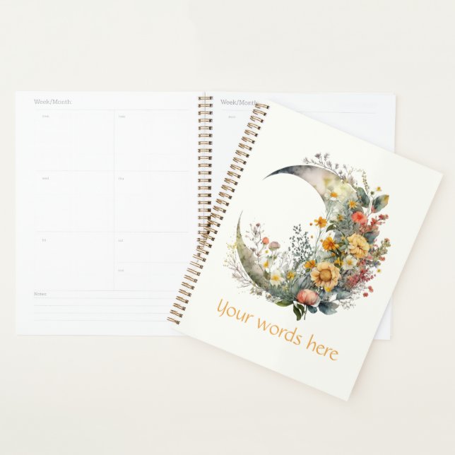 Create Your Own Sunny Floral Crescent Moon (Devant avec enveloppe)