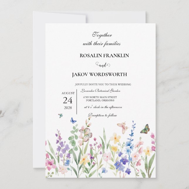 Create Your Own wedding Invitation card (Devant)