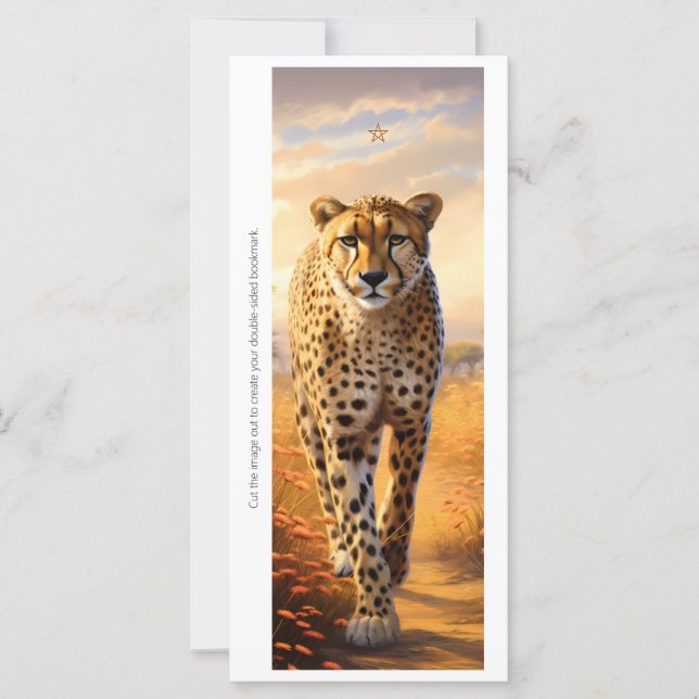 Create Your Own Wild Cheetah Sunrise Bookmark Card (Devant)