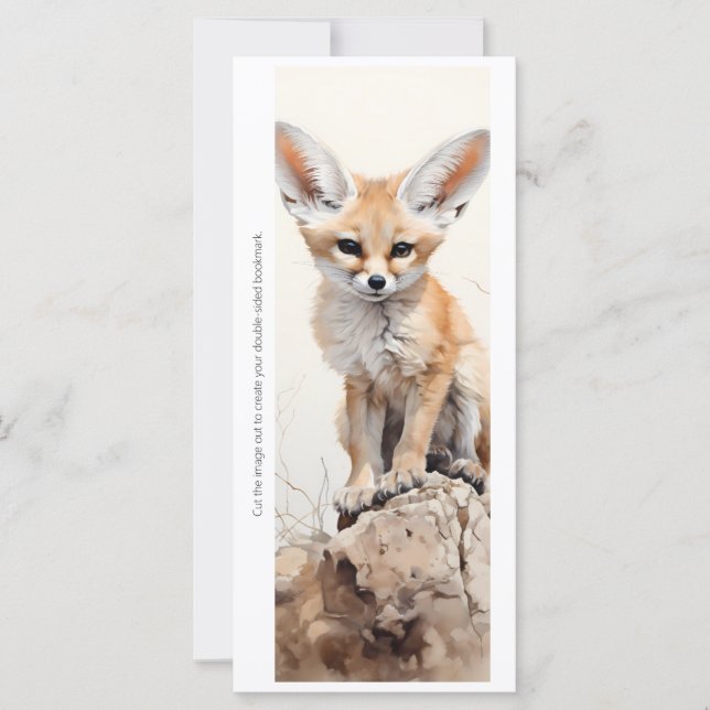 Create Your Own Wild Fennec Fox Bookmark Card (Devant)