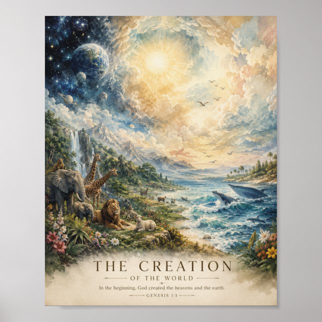 Création du Monde | Affiche de la Bible (Devant)