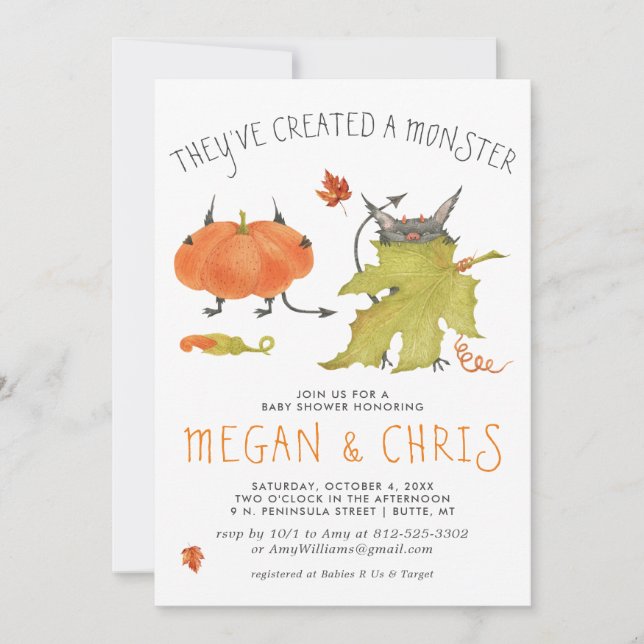 Création d'un monstre | Baby shower Monstres migno (Devant)