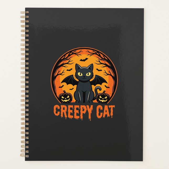 Création graphique de chat effrayant Halloween cha (Devant)