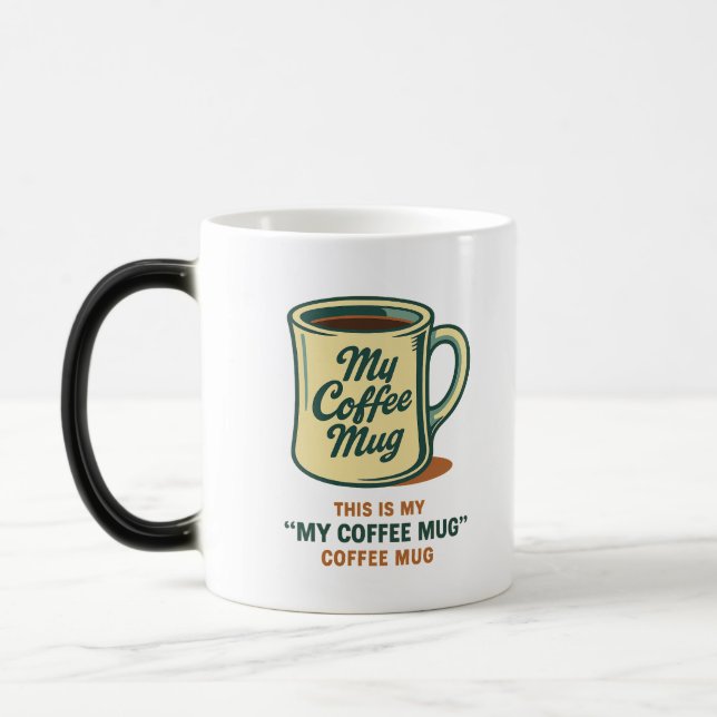 Création humoristique pour tasse à café rétro (Gauche)
