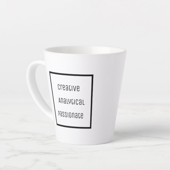 Créative, Analytique, Passionnée Latte Mug (Angle gauche)