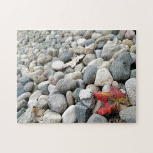 Creative Fall leaf rocks photo jigsaw puzzle