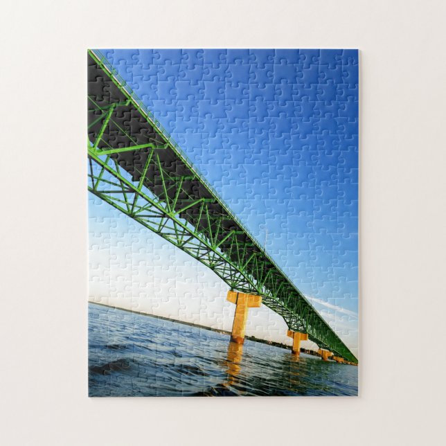 Creative Mackinaw bridge sky photo jigsaw puzzle (Vertical)