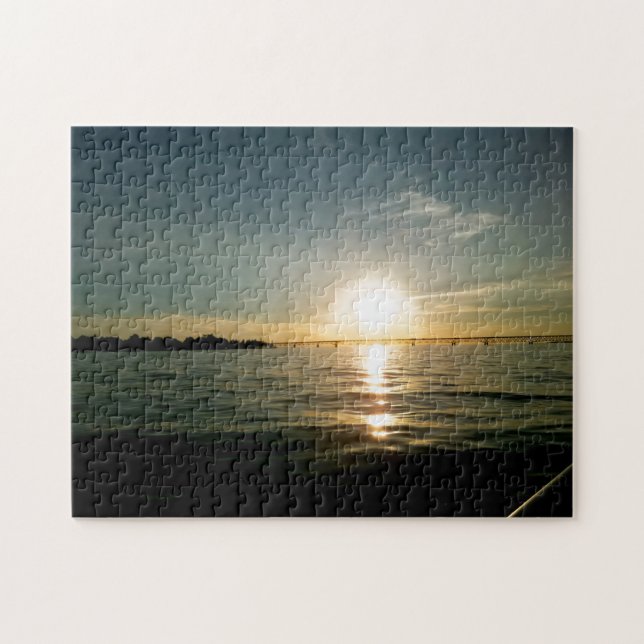 Creative Sunset bridge eau photo jigsaw puzzle puz (Horizontal)