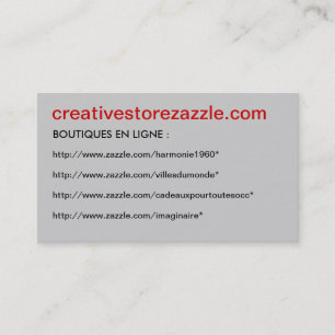 Creativestorezazzle de carte de visite -