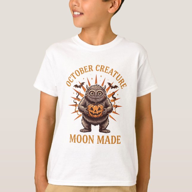 Créature d'octobre T-shirt de monstre mignon d'Hal (Devant)
