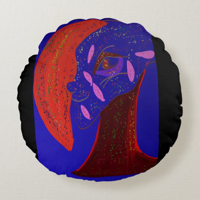 Créature frappante de beauté Coussin rond (Devant)