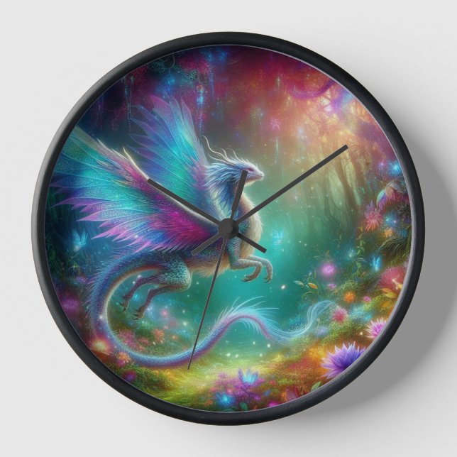 Créature mystique enchantée - Horloge murale Imagi (Recto)