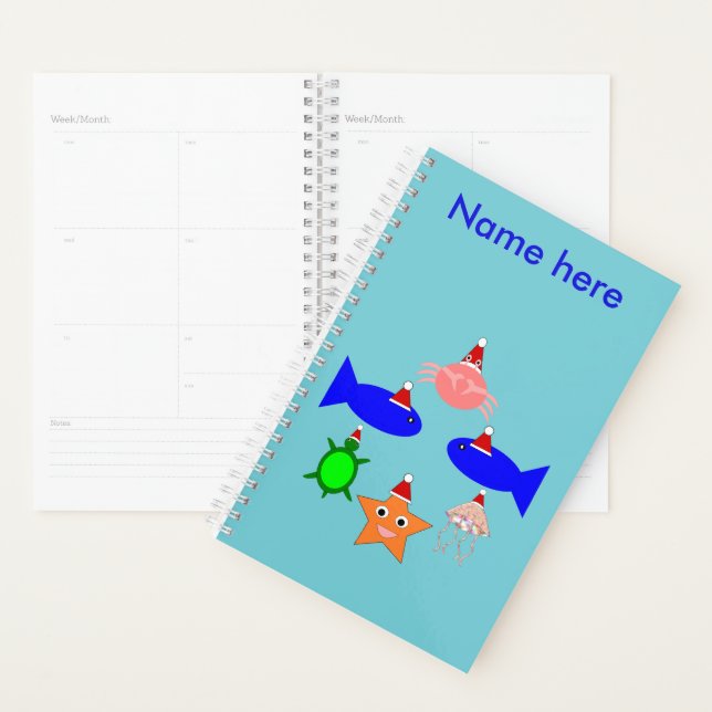 Créatures de la mer de Noël personnalisées (Devant avec enveloppe)