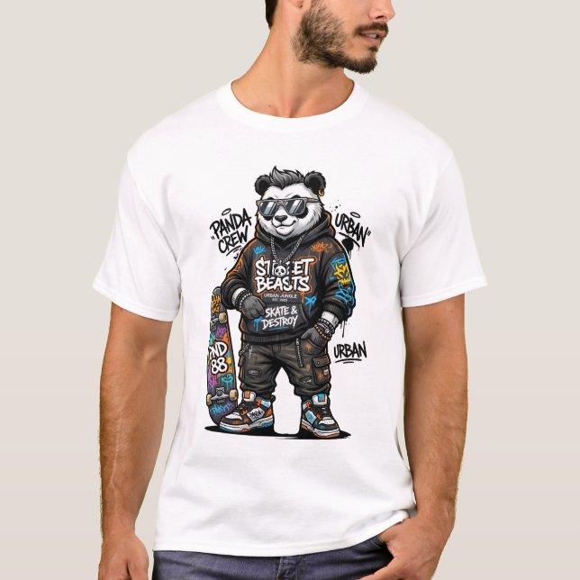 Créatures de rue Panda skater sweat à capuche graf (Devant)