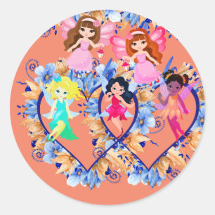 créatures forestières autocollant rond classique