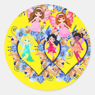 créatures forestières autocollant rond classique