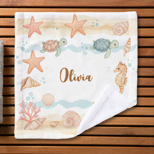 Créatures marines bébé à l'aquarelle fantaisiste