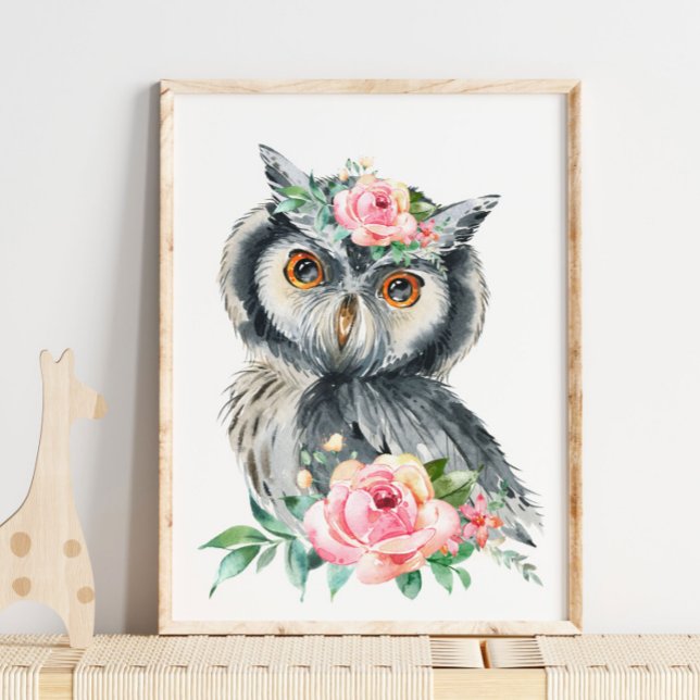 Crèche Baby Owl dans la forêt | Jolie affiche mura (Créateur téléchargé)