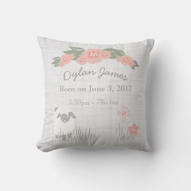 Crèche de fille de garçon d'agneau de coussin de (Recto)