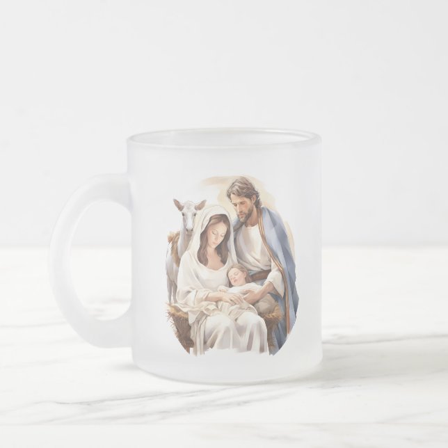 Crèche en verre dépoli Bébé Jésus Mug (Gauche)