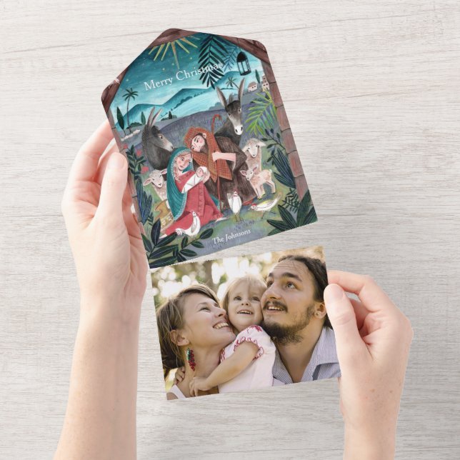 Crèche religieuse Carte de Noël (Déchirure)