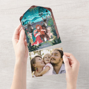 Crèche religieuse Carte de Noël