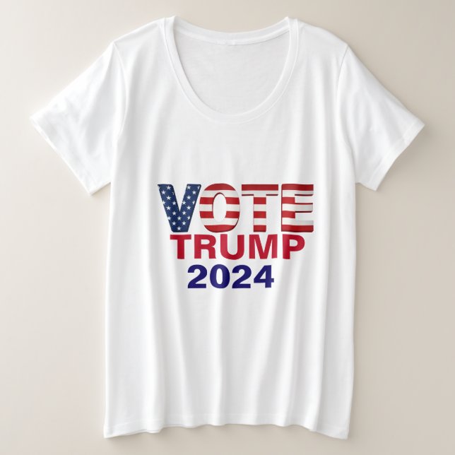 Crédit TRUMP 2024 Plus Taille T-shirt (Design devant)