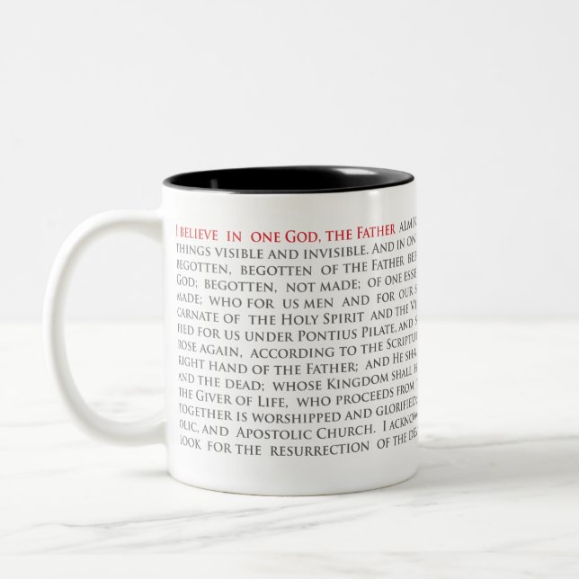 Credo chrétien orthodoxe Nicene Creed Mug à deux t (Gauche)