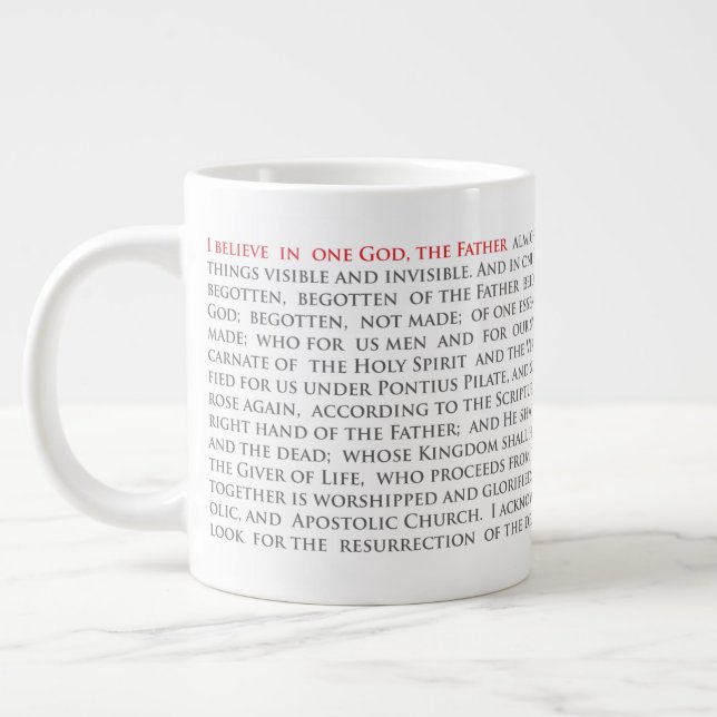 Credo chrétien orthodoxe Nicene Jumbo Mug 20oz (Gauche)