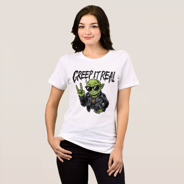 Creep It Real Funny Halloween Femmes Tshirts (Recto plein)