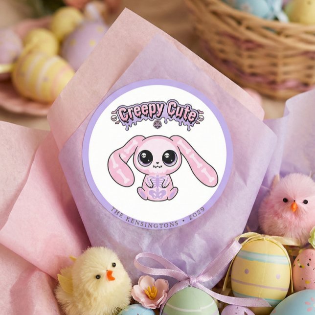 Creepy Cute Pastel Goth Bunny Easter Sticker (Creepy Cute Pastel Goth Bunny Easter Sticker)