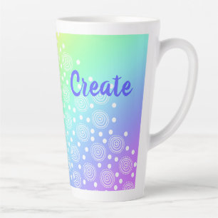 "Créer" Arc-en-ciel Dégradé Latte Mug