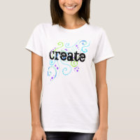 "Créer" Conception Tourbillonnant T-shirt à deux f